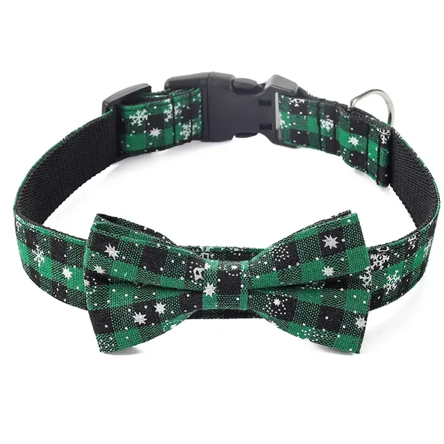 Snowflake Plaid Bow Tie Collar